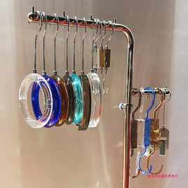 厂家直发衣架服装店专用亚克力吊环吊钩轻奢女装店铺透明水晶创意