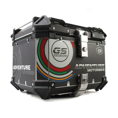 Motorcycle trunk — Dust-Proof, Electric Vehicle Tail Box - high-configuration-45l-black-lining-decals-backrest