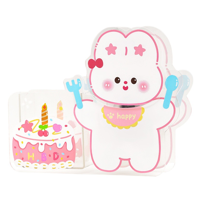 Titular de la pluma de acrílico transparente estudiante de secundaria caja de papelería de almacenamiento sacudiendo la cabeza swing caja de lápiz colgante papelería creativa al por mayor