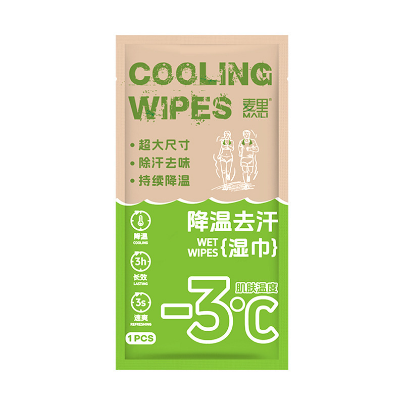 冷却汗取りワイプ、夏用冷却ワイプ、アウトドアスポーツ用使い捨て冷却汗取りワイプ、メーカー卸売|undefined