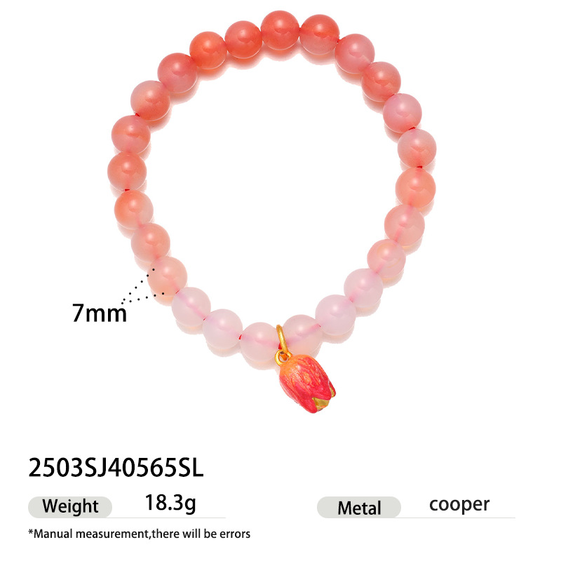 Red de celebridades estilo caliente torre amarilla cristal ojo de tigre calabaza pulsera con cuentas rosa perla real pulsera de cristal natural púrpura mujer