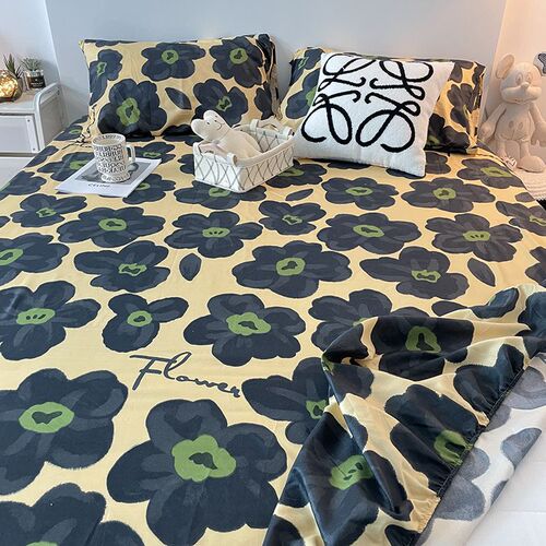 Light Luxury Bed Skirt & Bedspread, 1-Piece, European & American Style, All-Inclusive Bed Sheet with Non-Slip Design, Dustproof Protector for Simmons Mattresses – Yukan