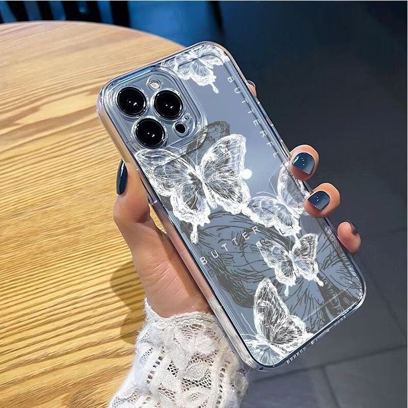 Boceto mariposa para iphone16promax funda para teléfono móvil Apple 15 anti-caída 14pro pintura china 13/12 nuevo