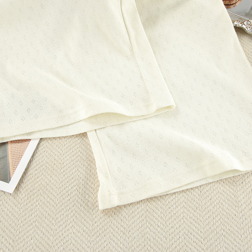 Ensemble de pyjama en coton respirant – Pyjama doux et ample à manches longues pour femme, vêtement d'intérieur confortable pour la maison et les voyages_voghion.com