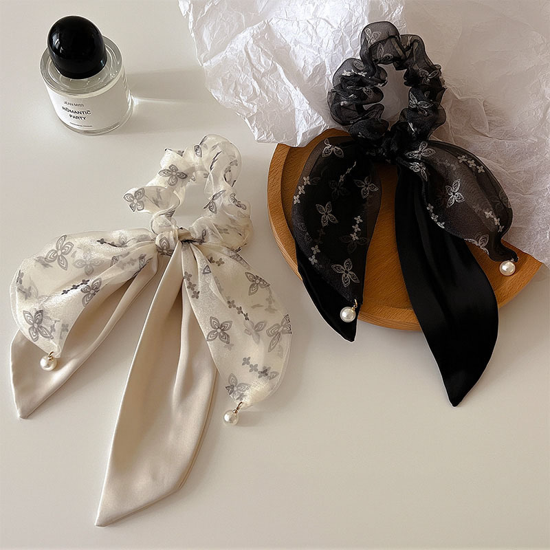 빈티지 절묘한 리본 헤어 밴드 헤어 로프 소녀의 활 넥타이 헤드웨어 우아한 헤어 타이 고무 밴드 고급 센스 헤어 밴드