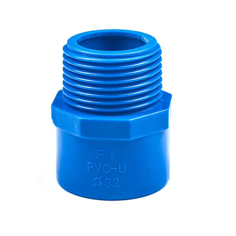 Conector de cable exterior PVC tubería de suministro de agua rosca exterior directa tornillo recto 20 25 32 50 63 75 blanco azul gris image 7