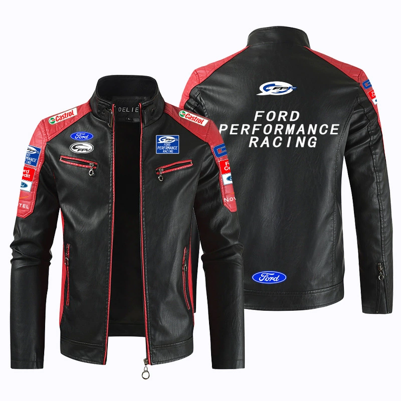 [F1赛车服男机车皮衣夹克长袖外套适用福特FORD车队欧美风个性风]
