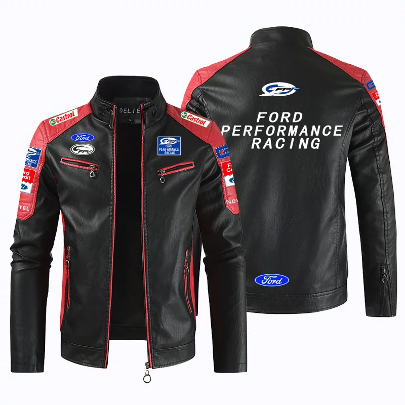[F1赛车服男机车皮衣夹克长袖外套适用福特FORD车队欧美风个性风]