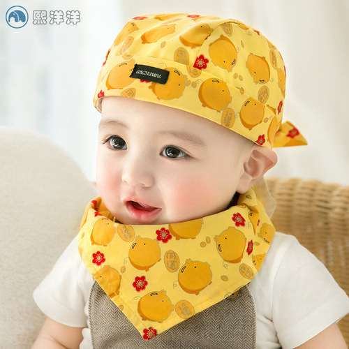 Baby hat summer 0-2 years old male and female baby hat newborn hat pirate hat thin cotton scarf spring and autumn