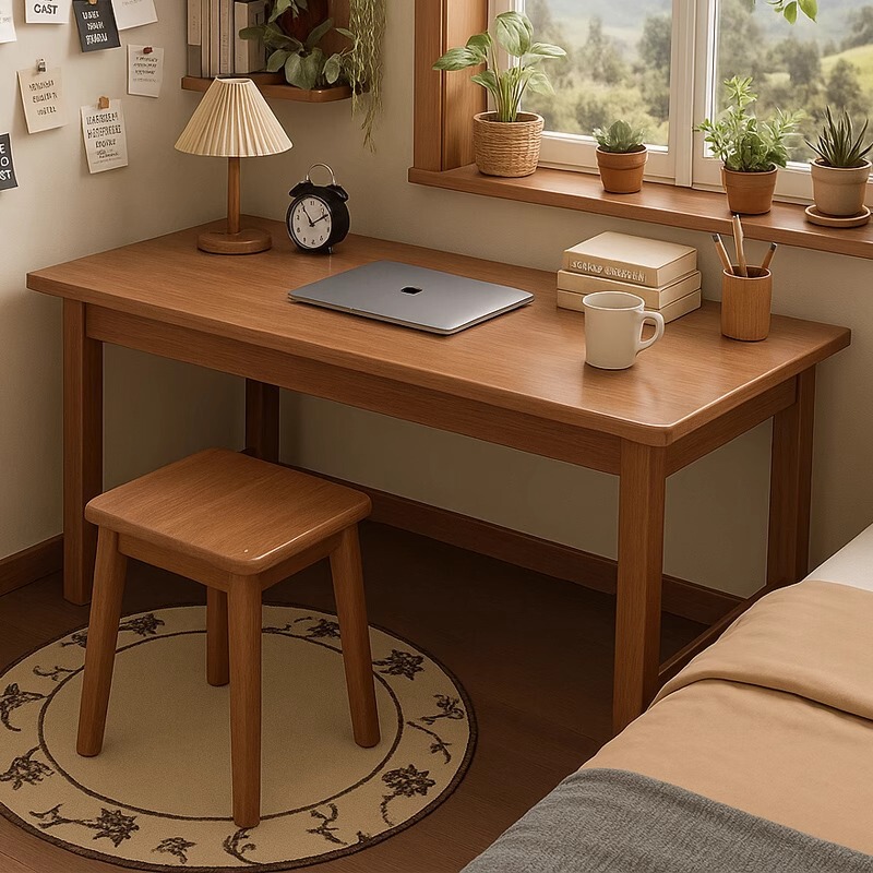 Solid Wood Computer Desk Home Simple Workbench Office Desk Bedroom Student Study Desk Small Long Desk