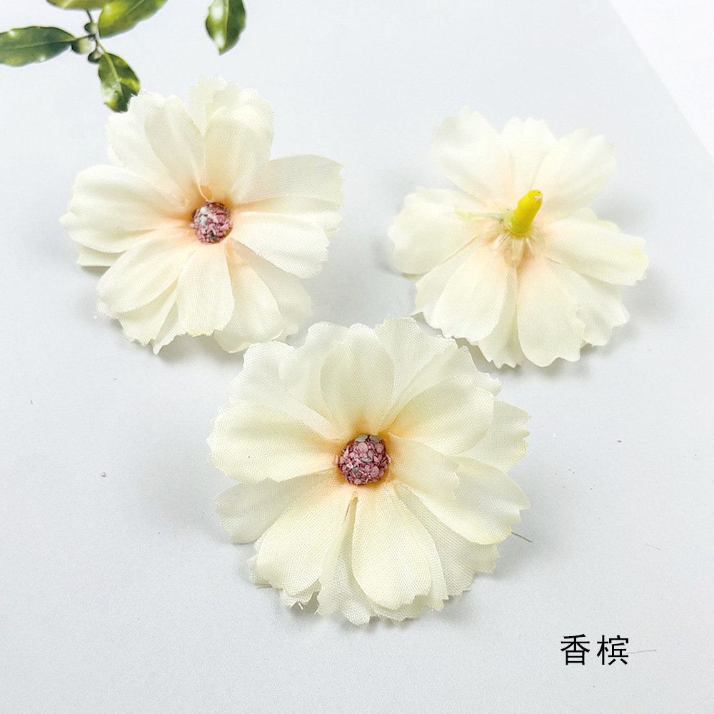 4.5cm núcleo de hierba flor de ciruela DIY hecha a mano material de ropa flores falsas flores decoración de pared de flores
