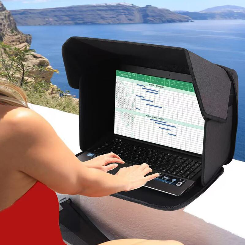 In-stock outdoor laptop sunshade privacy cover, foldable and portable laptop protective cover