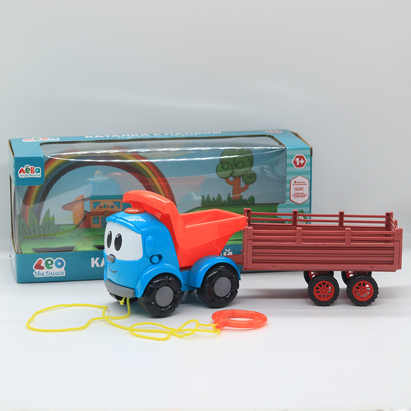 Gama completa de tractores azules, coches de granjeros rusos, tractores azules de inercia de dibujos animados, juego de estacionamiento para niños.
