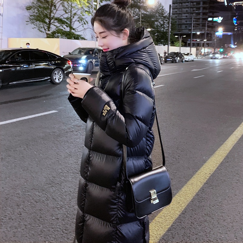 Black Gold Goose Down High-end Goose Down Mid-length Down Jacket for Men and Women Same Couple Winter Hooded Jacket Women's Fashion