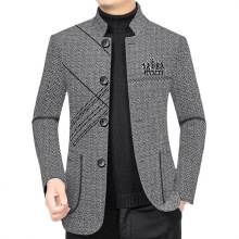 2025新款爆款中年男士春秋立领夹克爸爸装外套雪尼尔时尚百搭扣子