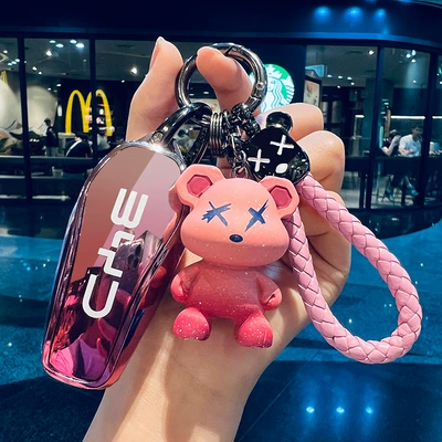 Car key bag | Seal 06 Buckle Pro Hiace 07 - type-d-gradient-pink-key-cover-bear-ring-braided-rope-violent-bear-doll