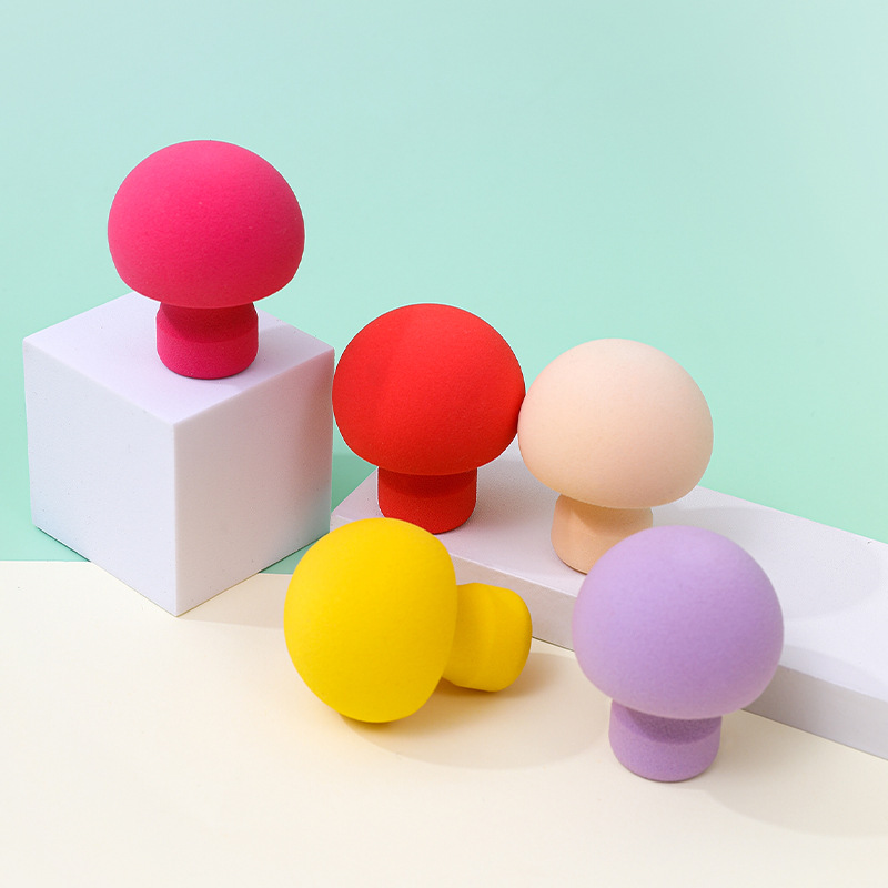 Fábrica de maquillaje de belleza transfronterizo personalizado cabeza de hongo de huevo esponja sin látex maquillaje de huevo soplo de polvo cojín herramientas de maquillaje al por mayor