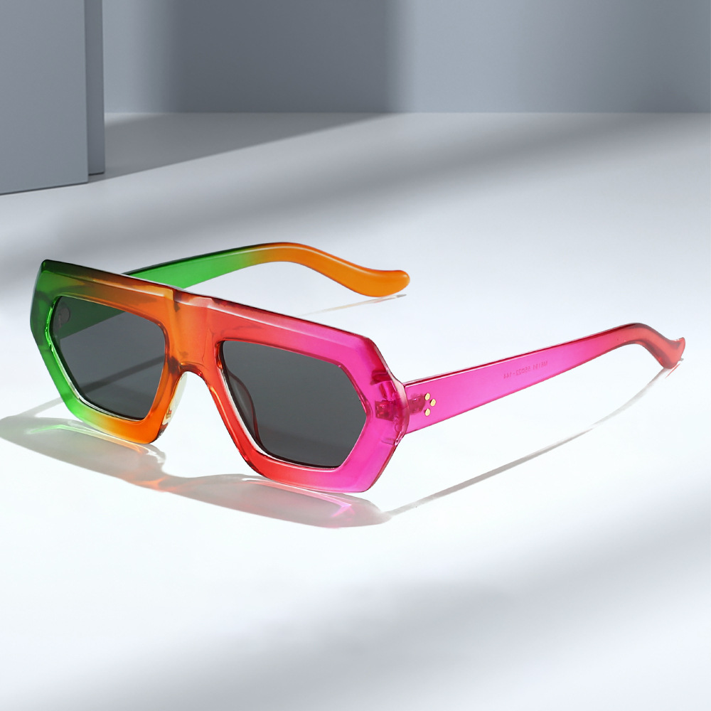 Cross Border New Flat Glasses European And American Irregular Sunglasses Sunglasses Ins Travel Street Shooting Colored Sunglasses For Women_voghion.com