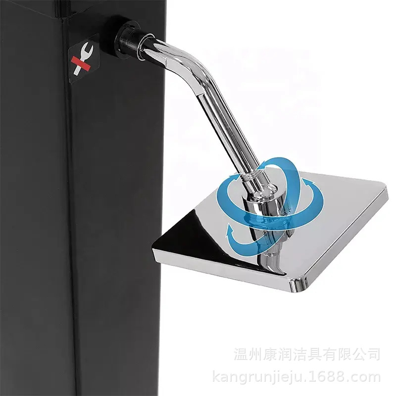 Wenzhou Kangrun 40L negro de gran capacidad cuadrada forma solar al aire libre bañador de arena columna de ducha