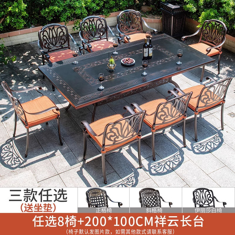 Mesa y silla de aluminio fundido al aire libre al por mayor Jardín cafetería balcón al aire libre ocio patio mesa y silla conjunto de combinación