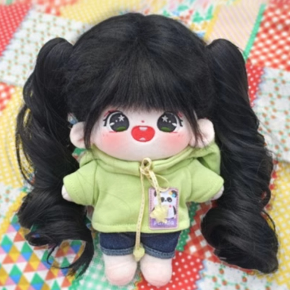 20cm cotton doll wig ponytail long hair Pigtail curly hair figure doll claw clip in stock