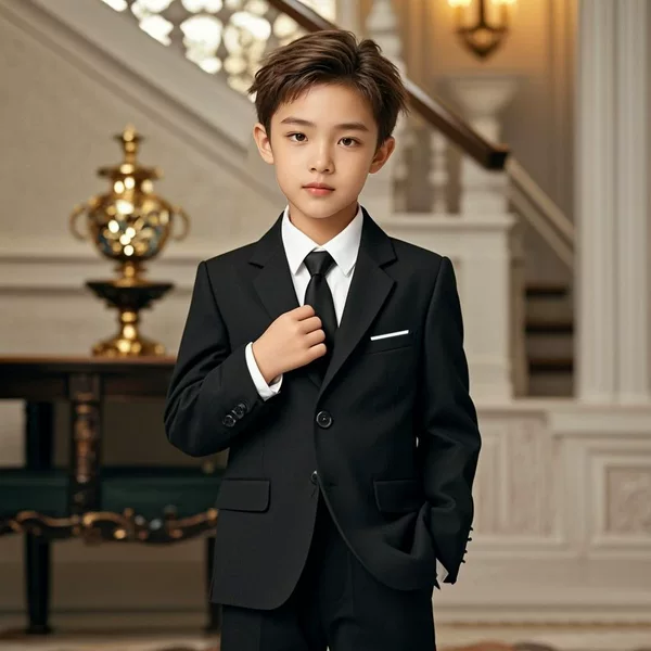Flower Boy Boy Suit Suit British Kidsren's Suit Jacket Handsome Boy Host Dress Piano Performance Suit