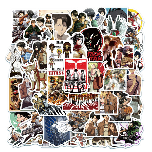 50 sheets Attack on Titan anime stickers travel bag laptop phone suitcase personalized stickers