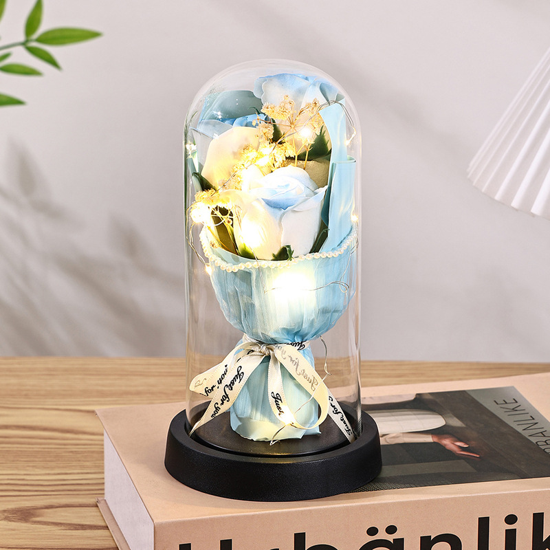 中国のバレンタインデーのギフトパールエッジ永遠の花ローズガラスカバークロスボーダー誕生日ギフト装飾品教師の日|undefined