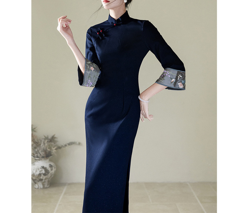 New Chinese-style National-style Cheongsam For Women, With Traditional Embroidery, A High-end, Simple, Retro, And_ecoleips.com