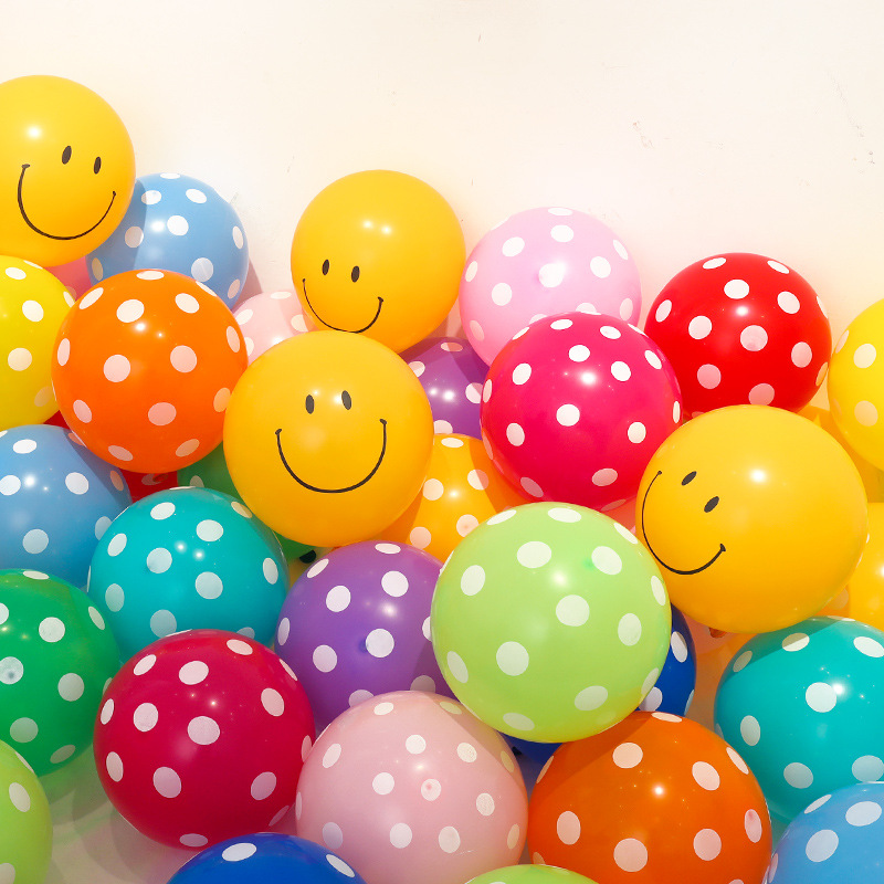 Globos de lunares coloridos 4D redondos para decoración de cumpleaños, primer cumpleaños, carita sonriente, girasol, arreglo unisex._voghion.com
