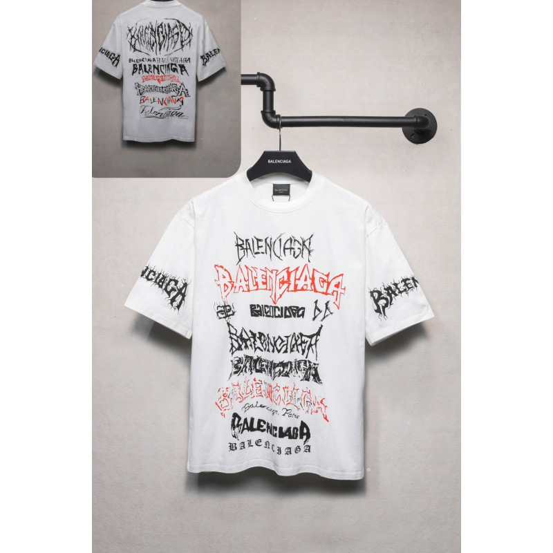 25ssクロスボーダー高品質タワーテーププリントレタードダメージ半袖Tシャツゆったり万能ワンピース卸売|undefined
