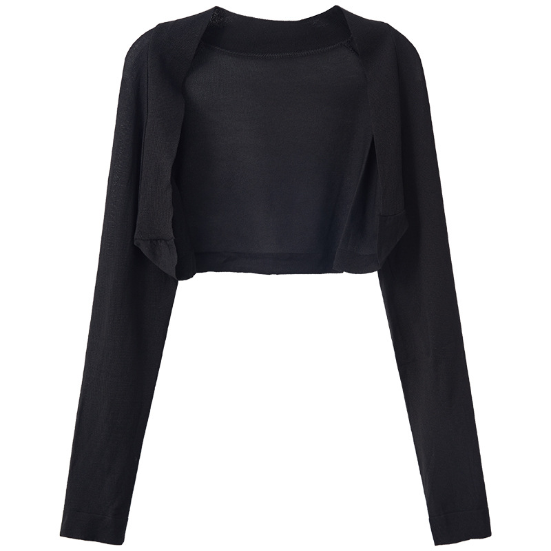 Estilo francés pequeño Chaleco de punto corto protector solar cardigan mujeres chal 2023 verano nuevo estilo con falda fuera blusa moda