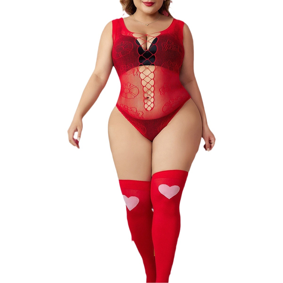 Lencería Navideña de Talla Grande Benqian, Traje de Malla, Accesorios Sexys para Parejas, Uniforme de Tentación YD5091Q
