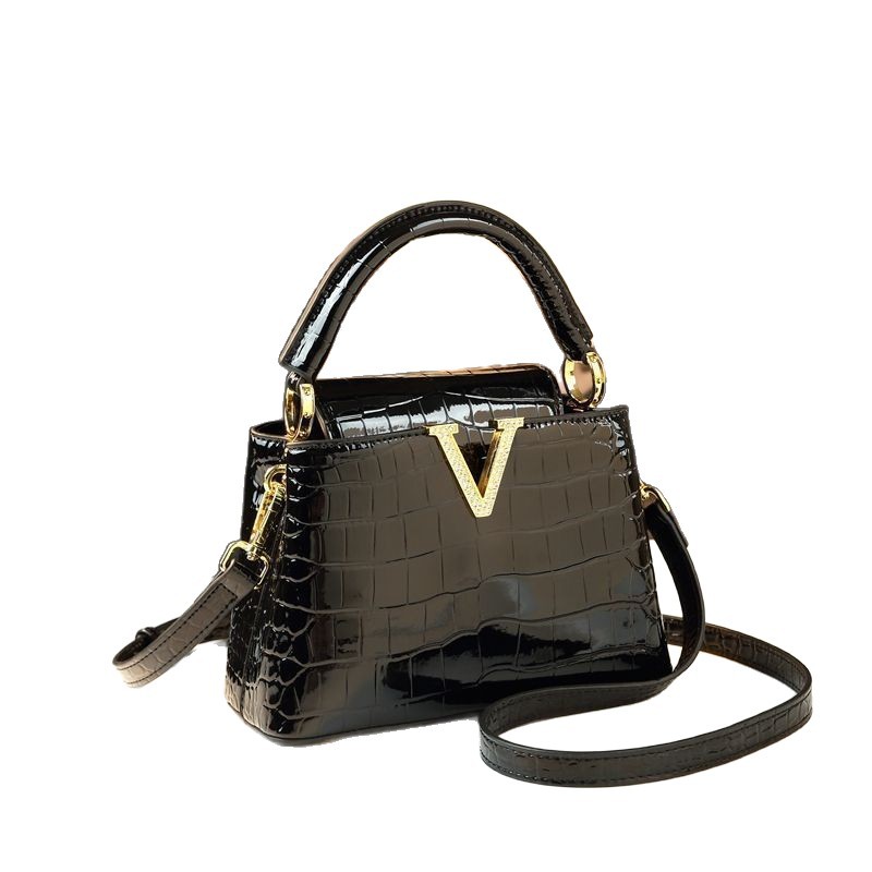 Bolso de cubo 2025 nueva moda moda tendencia bandolera bolso femenino con patrón de cocodrilo bolso de cuero