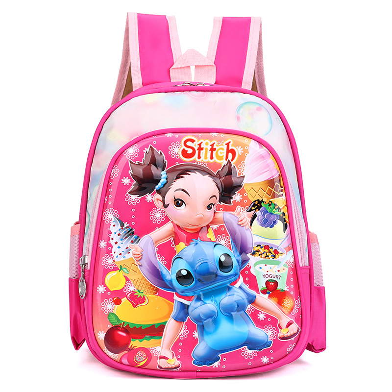 Mochila de dibujos animados Stitch de carcasa dura de 12 pulgadas al por mayor Mochila de jardín de infantes ultraligera Mochila para niños de 3-4 años