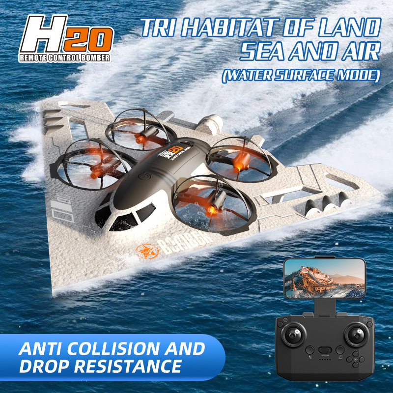 Water, land and air three-in-one drone HD aerial photography remote control aircraft fighter foam glider boy toy