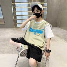男童夏装套装2025新款儿童中大童夏季薄款帅气运动网红篮球服潮