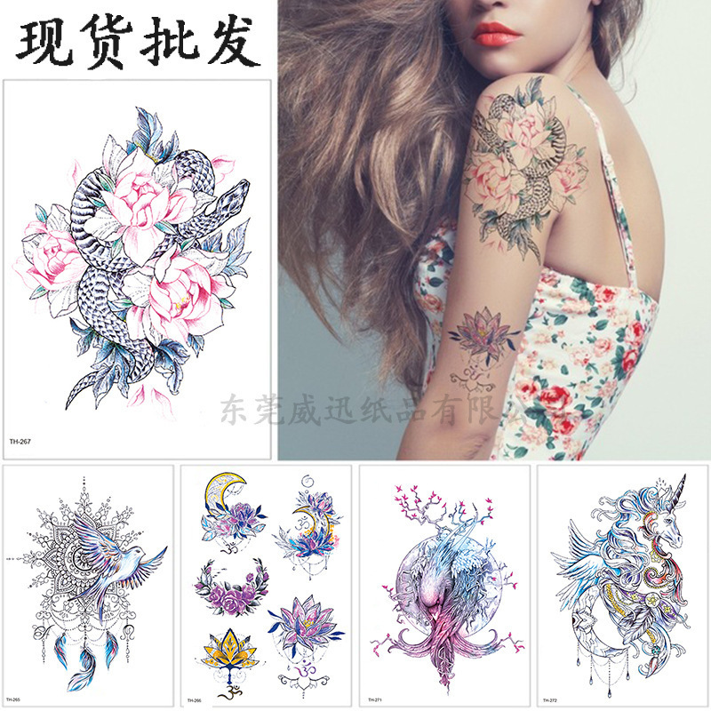 Cross-border Flower Arm tattoo Sticker Half Arm tattoo Sketch tattoo Sticker Cross-border Flower Arm tattoo Sticker Half Arm tattoo Sketch tattoo Sticker