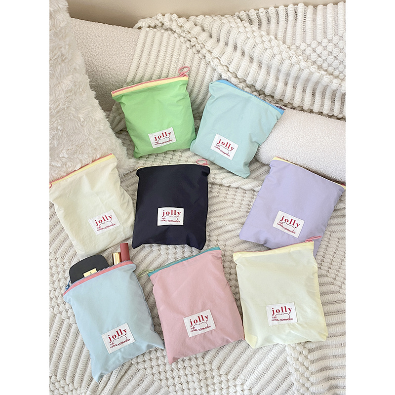 Ins 스타일 틈새 디자인 아이스크림 컬러 화장품 가방 작은 개체 저장 가방 클러치 동전 지갑