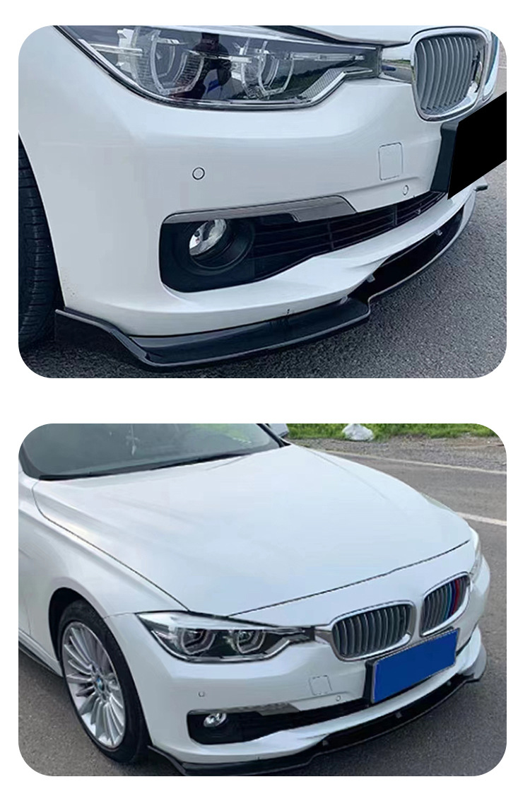 BMW 3 Series F30 F35 Front Lip, Three-Section Style, Carbon Fiber