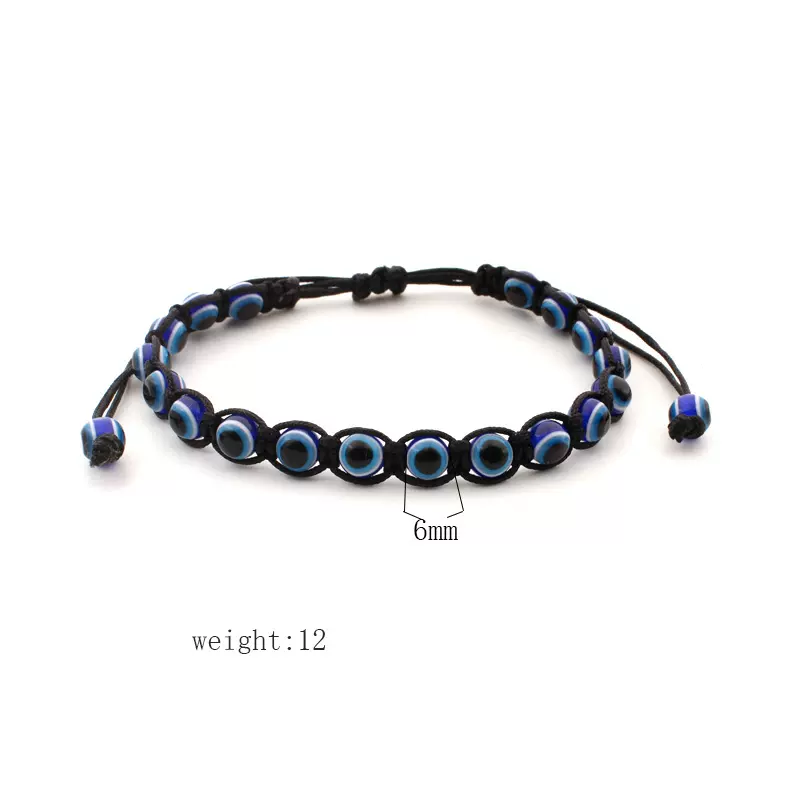 6MM土耳其树脂珠子恶魔之眼珠子手链男士女士编制手链欧美跨境电