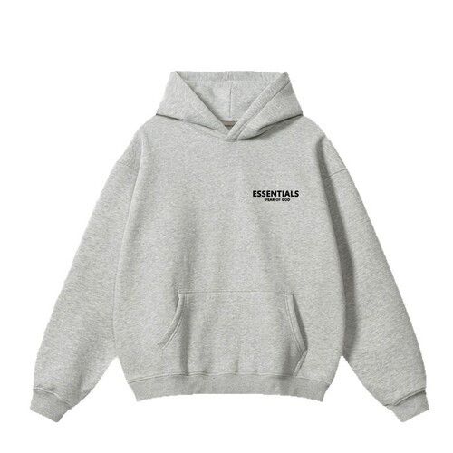 Essentials Double-Threaded Hooded Sweatshirt with Embroidered Letters on Both Sides for Men and Women, Loose Fit FOG Hoodie Outerwear