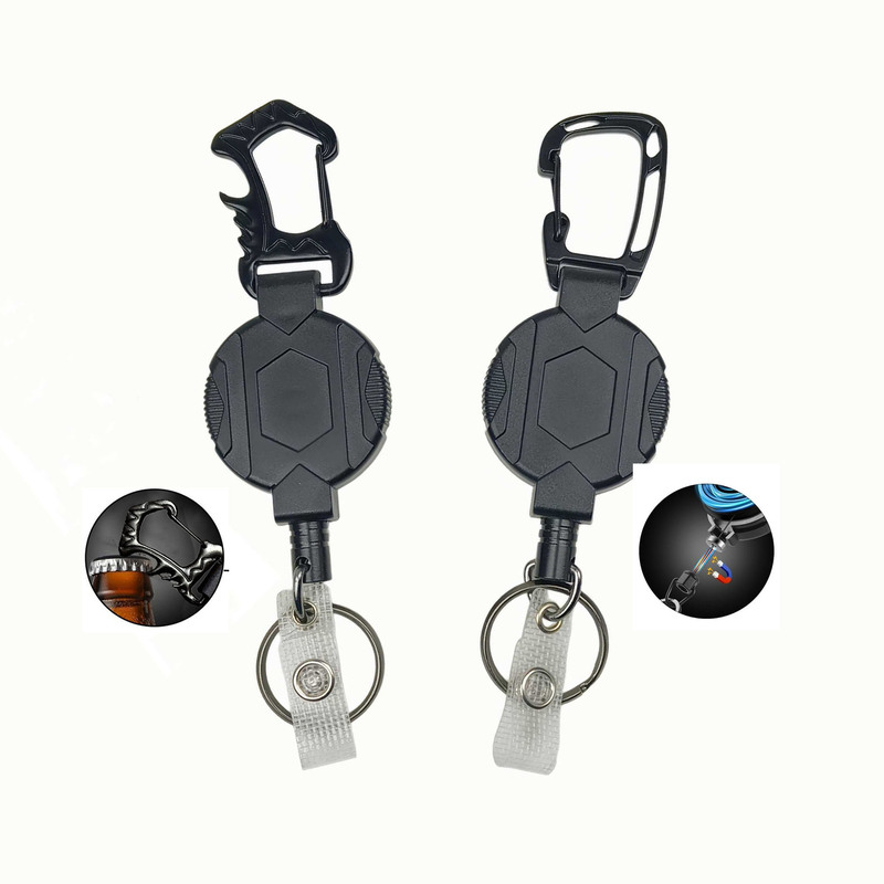 Heavy-Duty Magnetic Steel Wire Rope Outdoor Climbing Carabiner High-Elasticity Keychain Retractable Easy-Pull Keychain Heavy-Duty Magnetic Steel Wire Rope Outdoor Climbing Carabiner High-Elasticity Keychain Retractable Easy-Pull Keychain