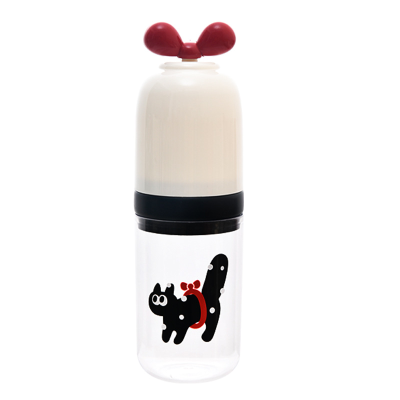 Caja de cepillo de dientes de viaje de gato, taza de enjuague portátil, taza de cepillo de dientes de PET, taza de lavado, caja de aparatos de dientes, recipiente de pasta de dientes