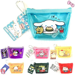 Creative Q-version Pucca PVC Coin Purse | Adorable Kuromi & Cinnamoroll Transparent Jelly-Color Storage Bag with Pendant