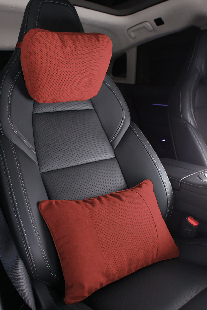 Suitable for extremely krypton integrated double-buckle sports seat car headrest BYD Han double strap neck pillow lumbar support