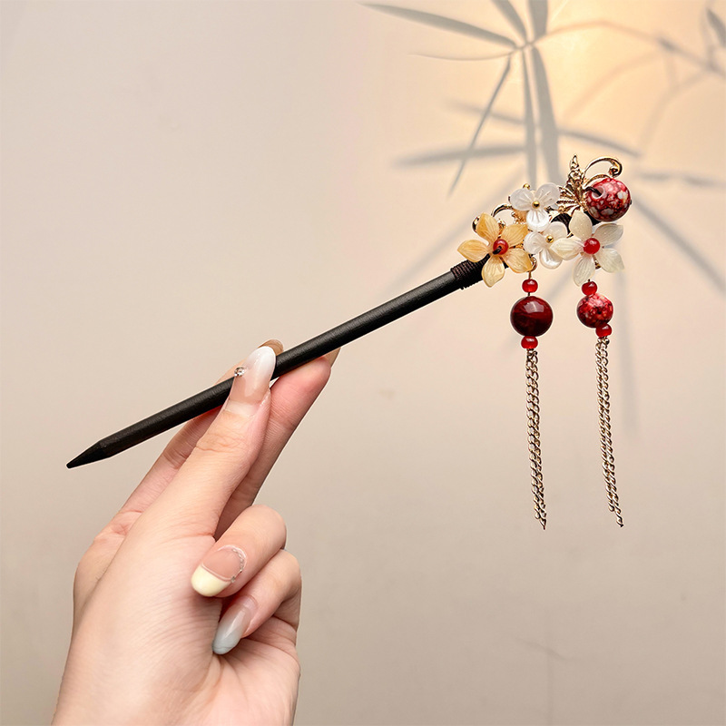 古风西湖会发光的宫灯发簪女金属灯笼发髻凉亭盘发簪子中秋节头饰|undefined
