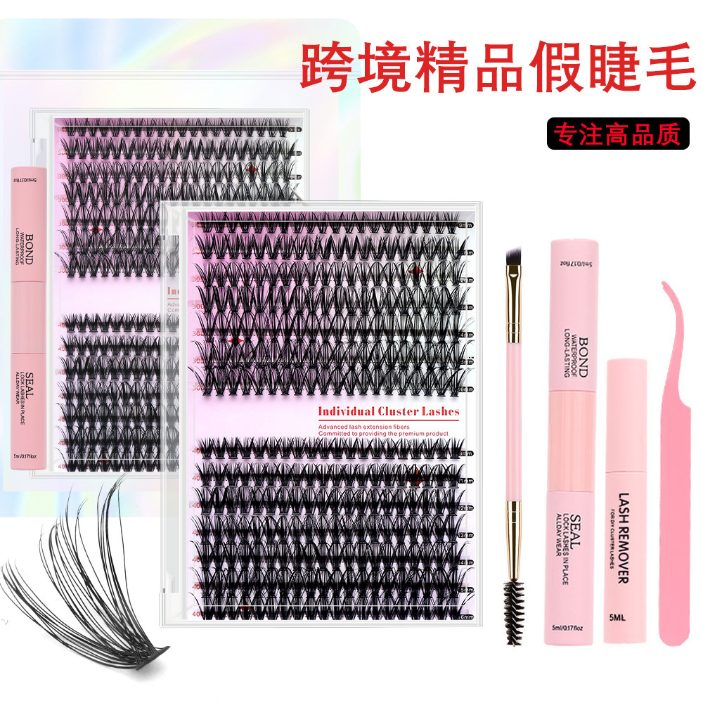 Nuevos productos de comercio exterior europeos y estadounidenses Venta caliente Abanico de plumas Injerto de gran capacidad Fábrica de pelos al por mayor Pestañas postizas segmentadas de un solo grupo