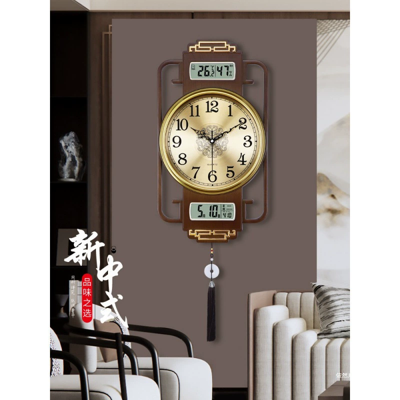 Новые большие настенные часы в китайском стиле для гостиной, домашний модный календарь, кварцевые часы, настенные подвесные часы 2025, новый стиль, атмосферные часы, подвесные часы