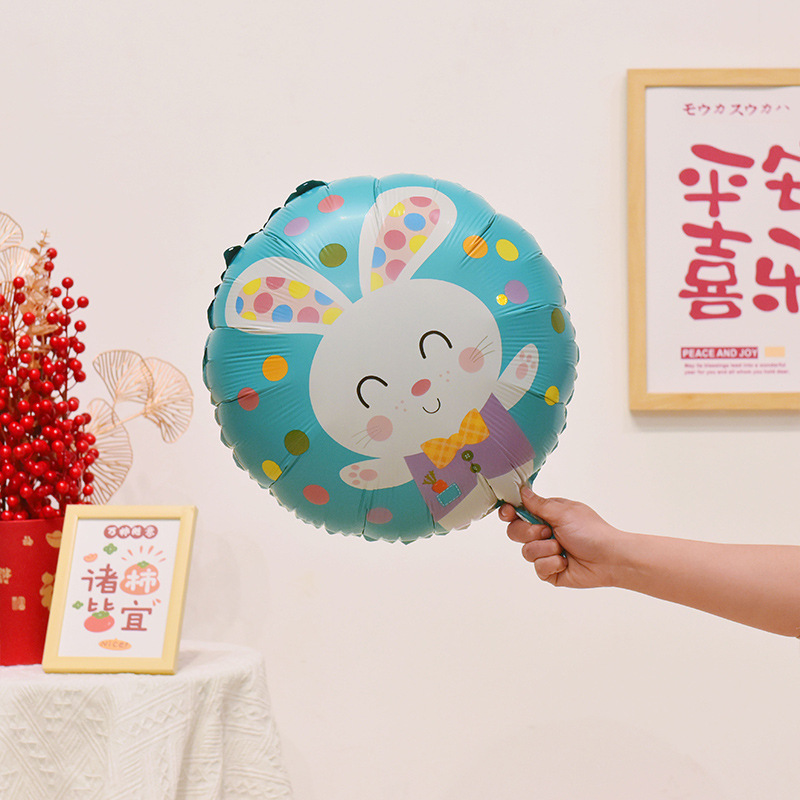 Dibujos animados conejo película de aluminio decoración de globos ambiente de fiesta de cumpleaños de bebé decoración de escena de disfraces de cumpleaños de niños suministros